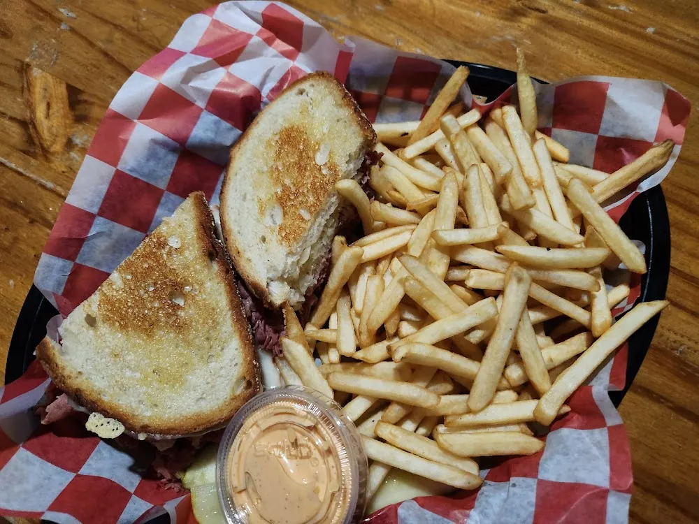 Reuben Sandwich and Fries